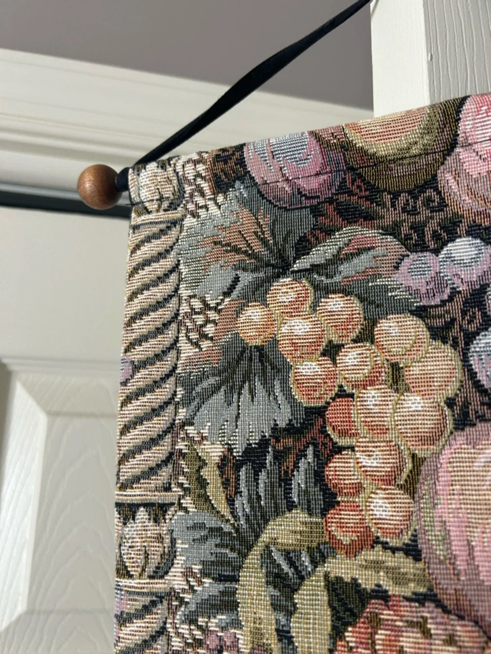 Fruit & Floral Tapestry Wall Hanging in Multi-Color